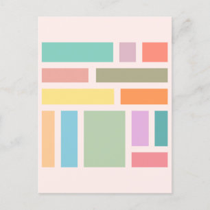 Abstracte geometrische blokken briefkaart
