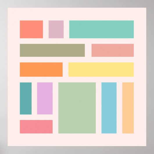 Abstracte geometrische blokken poster (Voorkant)