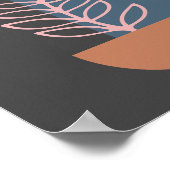 Abstracte geometrische botanische kunst in grijs poster (Hoek)