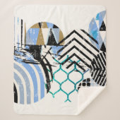 abstracte geometrische cirkelachtergrond, met grun sherpa deken (Voorkant)