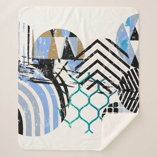 abstracte geometrische cirkelachtergrond, met grun sherpa deken (Voorkant)