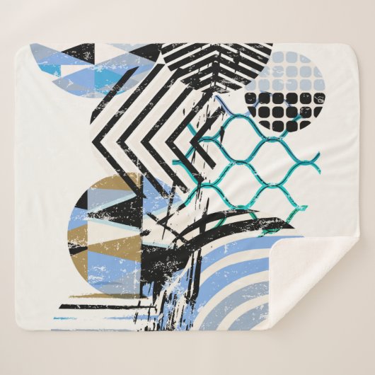 abstracte geometrische cirkelachtergrond, met grun sherpa deken (Voorkant (horizontaal))