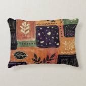 Abstracte geometrische cirkels en bladeren | accent kussen (Voorkant)