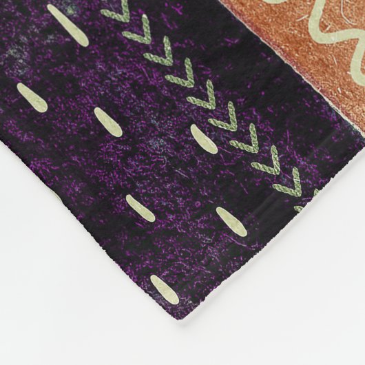 Abstracte geometrische cirkels en bladeren | fleece deken (Hoek)