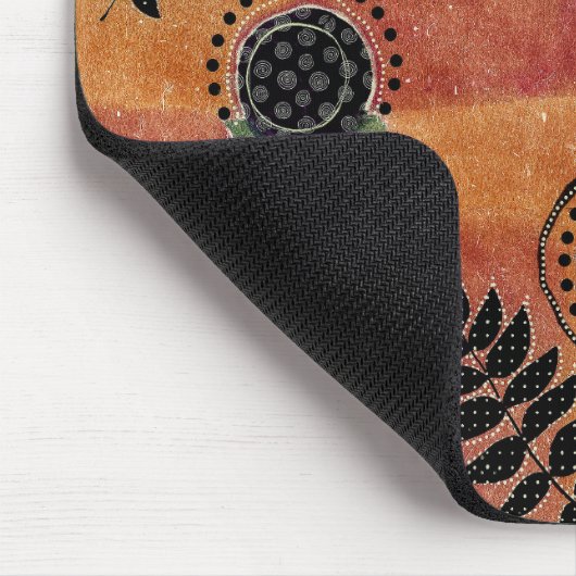 Abstracte geometrische cirkels en bladeren | muismat (Hoek)