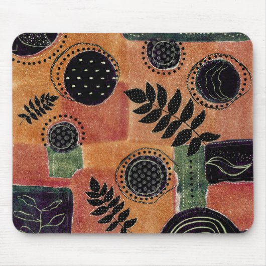 Abstracte geometrische cirkels en bladeren | muismat (Voorkant)