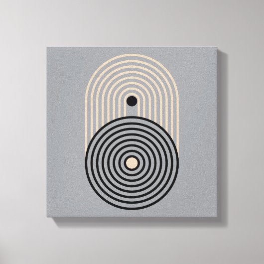 Abstracte geometrische cirkels en bogen canvas afdruk (Voorkant)