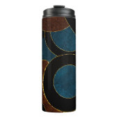 Abstracte geometrische cirkels Gold Glitter Folie  Thermosbeker (Voorkant)