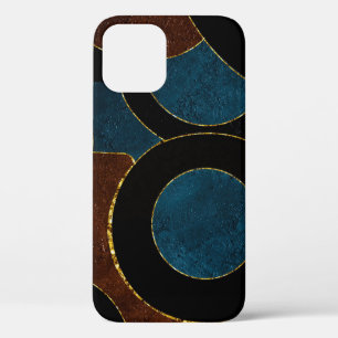 Abstracte geometrische cirkels goud glimmer folie  iPhone 12 pro hoesje