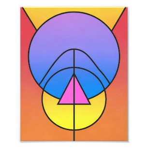 Abstracte Geometrische Cirkels Lijn Kleurrijke Pos Foto Afdruk