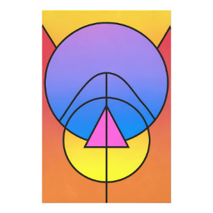 Abstracte Geometrische Cirkels Lijn Kleurrijke Pos Foto Afdruk