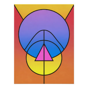 Abstracte geometrische cirkels lijn kleurrijke pos perfect poster