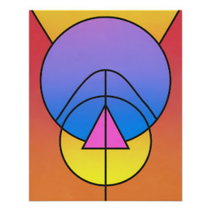 Abstracte Geometrische Cirkels Lijn Kleurrijke Pos Perfect Poster