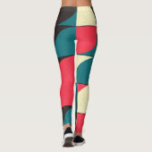Abstracte geometrische, computationele kunstillust leggings (Achterkant)
