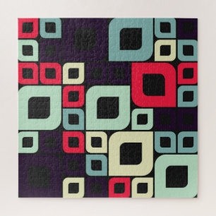 Abstracte geometrische, computationele kunstillust legpuzzel