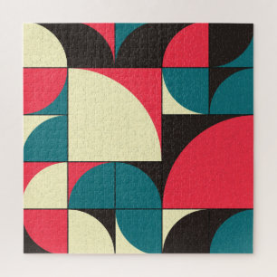 Abstracte geometrische, computationele kunstillust legpuzzel