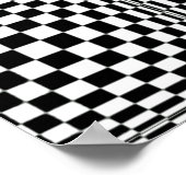 Abstracte Geometrische Cool 3D Black White Squares Poster (Hoek)