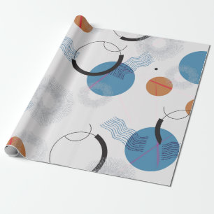 abstracte geometrische en penseelvormen naadloos cadeaupapier