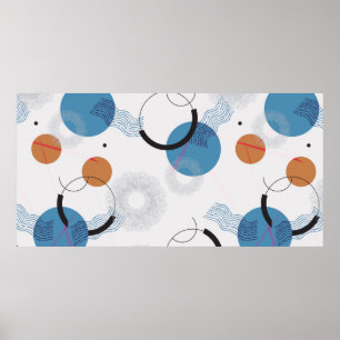  abstracte geometrische en penseelvormen naadloos poster