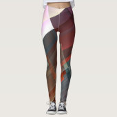 Abstracte geometrische getextureerde decoratie leggings (Voorkant)