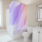 Abstracte geometrische golfvorm met verloop Zacht  Douchegordijn (In situ)