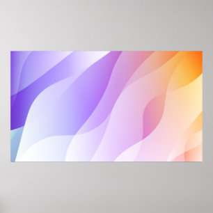 Abstracte geometrische golfvorm met verloop Zacht Poster