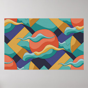 Abstracte Geometrische Golven Poster