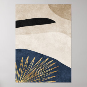 Abstracte geometrische gouden lijnen kunst aan de  poster