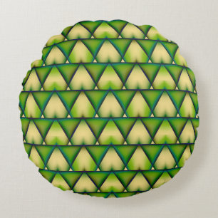 Abstracte geometrische groene textuur rond kussen