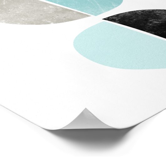 Abstracte, geometrische, halve cirkels poster in b (Hoek)