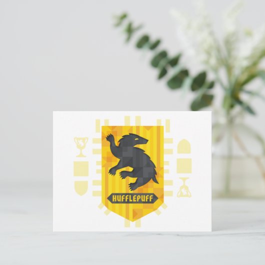 Abstracte geometrische HUFFLEPUFF™ Crest Uitnodiging Briefkaart (Staand voorkant)