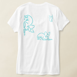 Abstracte Geometrische Kat   Symbolische Lijnconst T-shirt