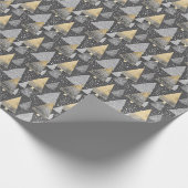 Abstracte geometrische kerstboom Elegant goud Cadeaupapier (Hoek)