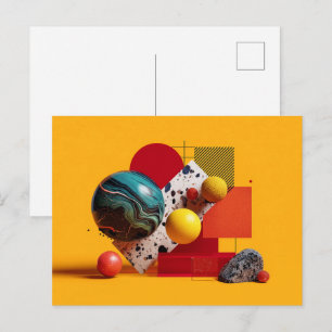 Abstracte geometrische kleurrijke compositie briefkaart