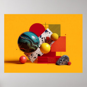 Abstracte geometrische kleurrijke compositie poster