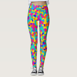 Abstracte geometrische kleurrijke Glas in lood Pai Leggings