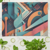 Abstracte geometrische kunst - Bold Vibrant Graphi Theedoek (Gevouwen)