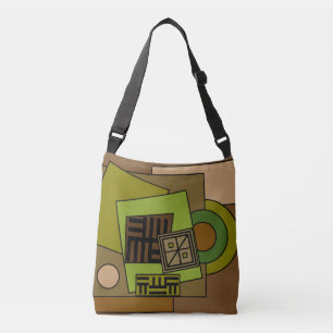 Abstracte geometrische kunst crossbody tas