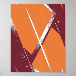 Abstracte geometrische kunst met Bourgondische ach Poster