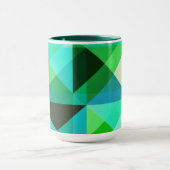 Abstracte geometrische kunst Mok in groen en Blauw (Midden)