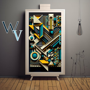 Abstracte geometrische kunst poster