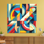 Abstracte geometrische kunst - samenstelling van h canvas afdruk (Insitu (Woonkamer))