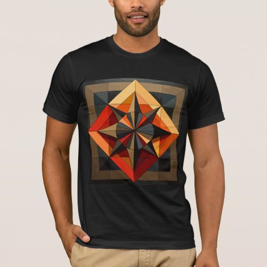 Abstracte geometrische kunst t-shirt (Voorkant)