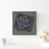 Abstracte geometrische kunst vierkante klok (Huis)