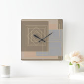 Abstracte geometrische kunst vierkante klok (Huis)
