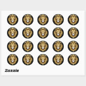 Abstracte geometrische leeuwenkunst met intense go ronde sticker (Vel)