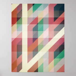 Abstracte geometrische lijnen poster