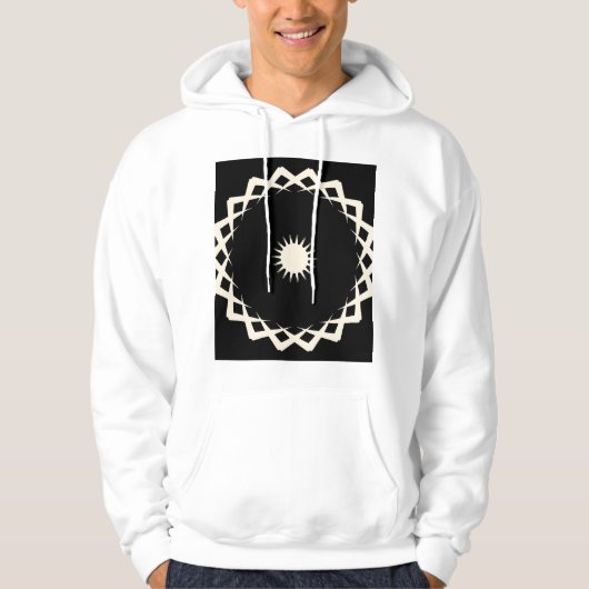 Abstracte geometrische Mandala Sunburst ontwerp Hoodie (Voorkant)