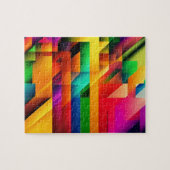 Abstracte geometrische moderne kleurrijke 3D Legpuzzel (Horizontaal)