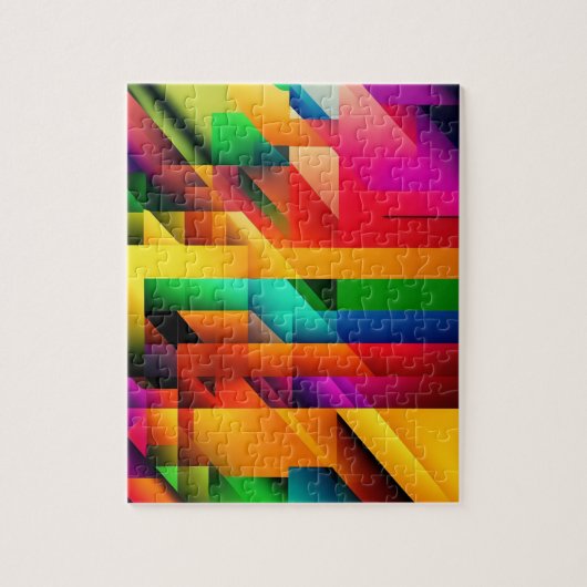 Abstracte geometrische moderne kleurrijke 3D Legpuzzel (Verticaal)